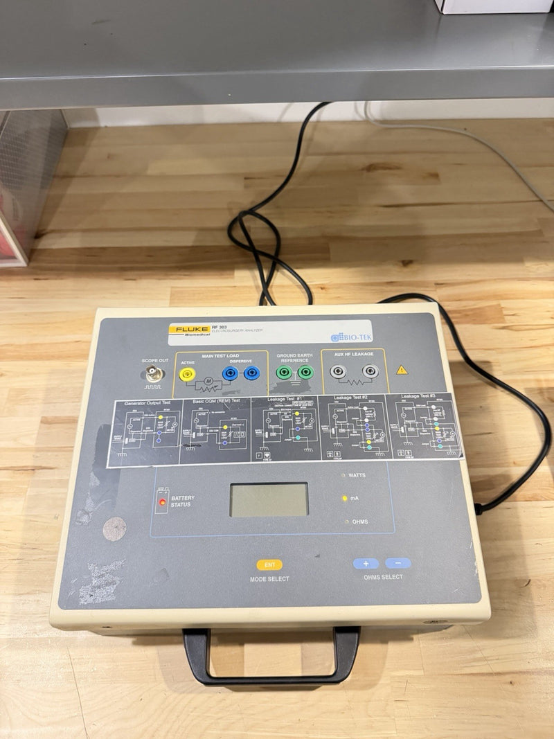 FLUKE BIOMEDICAL RF303 ELECTROSURGERY ANALYZER TESTED