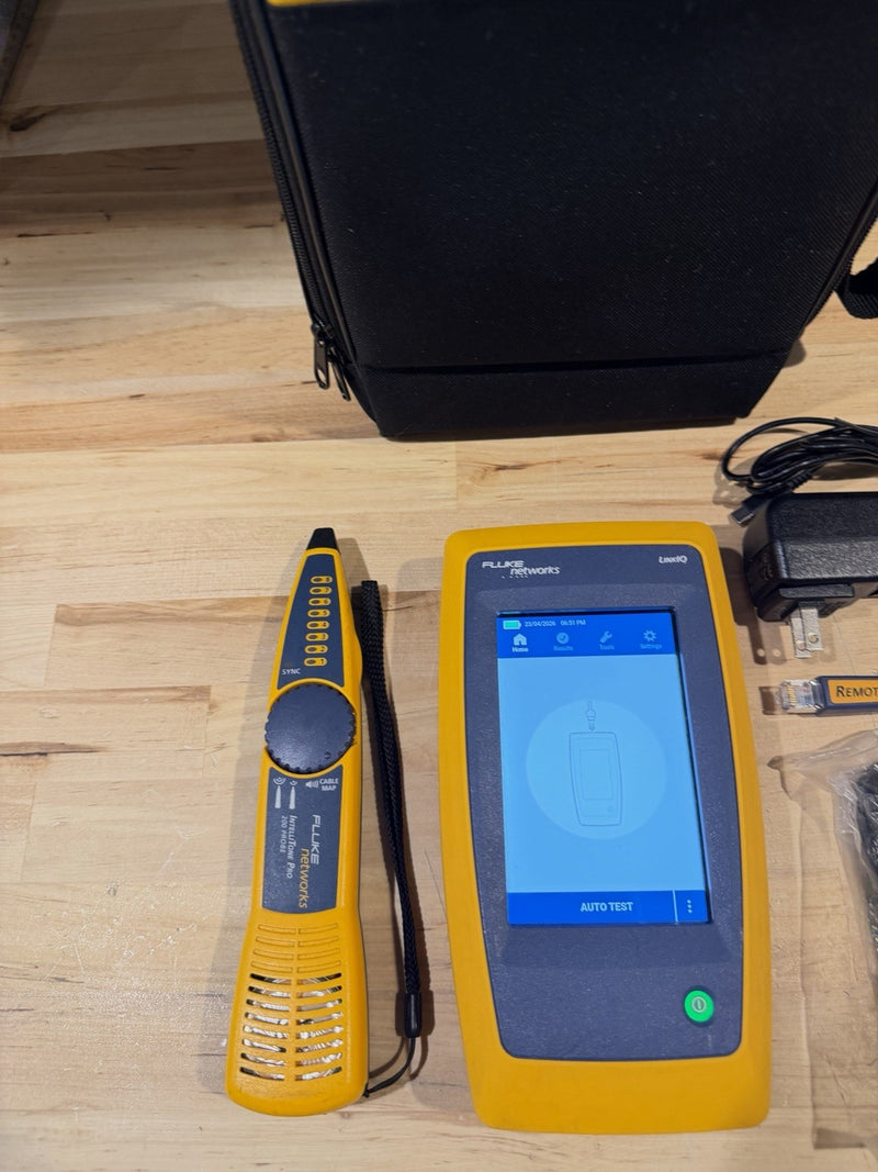 FLUKE NETWORKS LIQ-100 LINKIQ KIT CABLE & NETWORK TESTER W ACCESSORIES