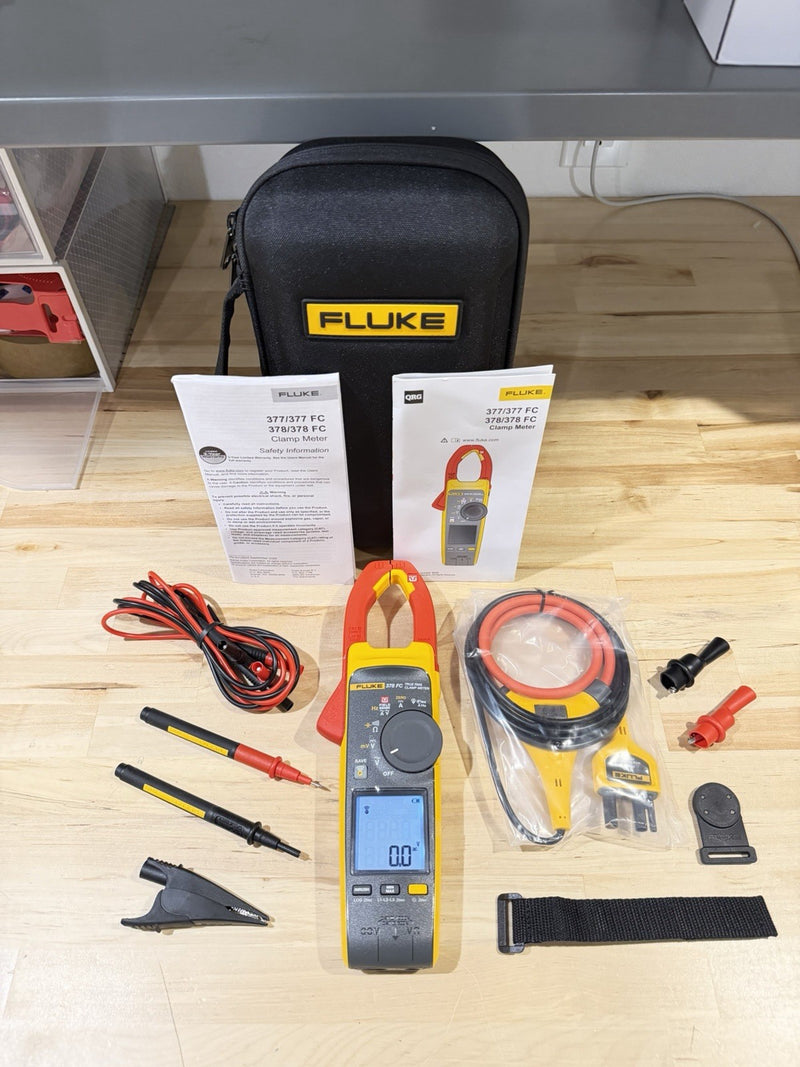 FLUKE 378 FC NON-CONTACR VOLTAGE CLAMP METER W/ LEADS & CASE - SHIPS FAST