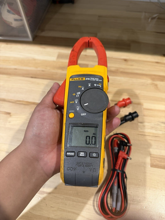 FLUKE 376 AC/DC TRUE RMS WIRELESS CLAMP METER WLEADS & CLIPS