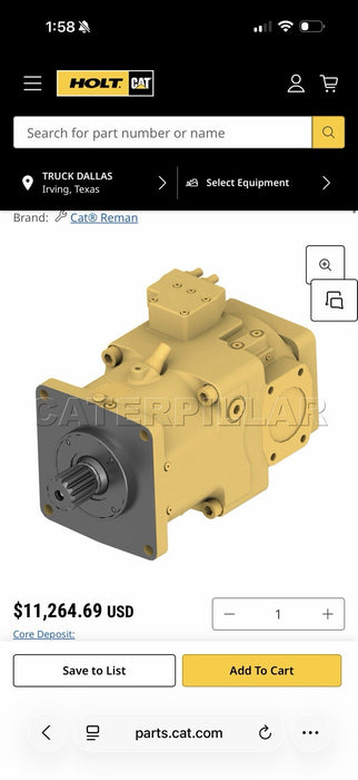 CAT 10R-5464 PISTON PUMP (NEW FACTORY SEALED) - GENUINE OEM / SHIPS FREE
