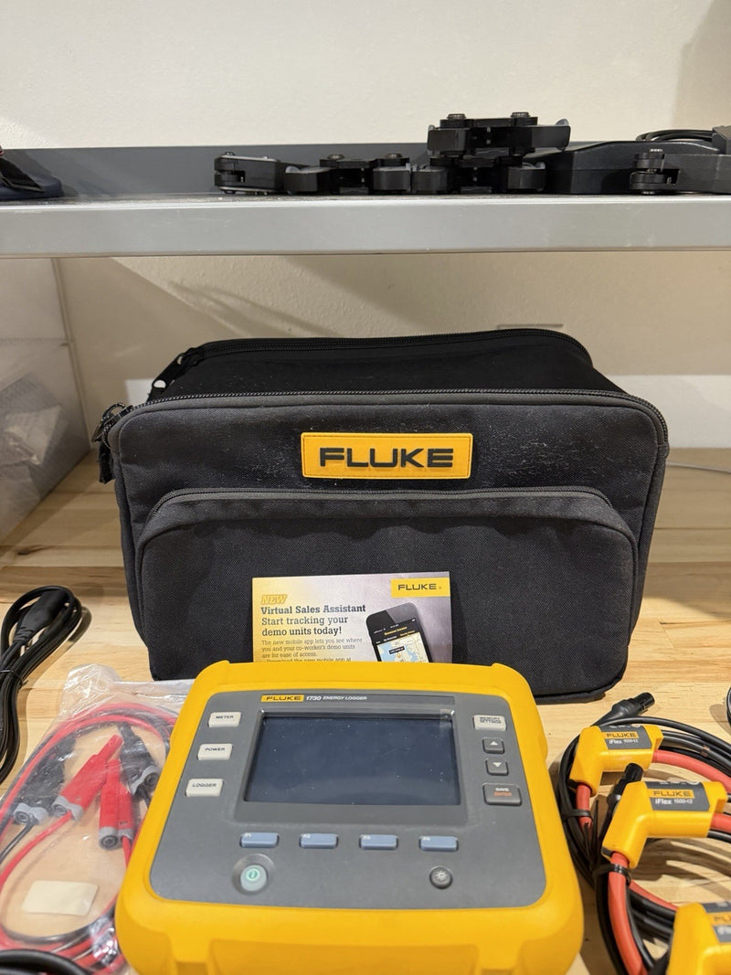 FLUKE 1730 ENERGY LOGGER KIT W/ ACCESSORIES (TESTED) FREE SHIPPING