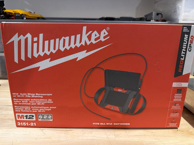 MILWAUKEE 3151-21 M12 AUTO SHOP BORESCOPE WI-FI FILE SHARING INSPECTION CAMERA