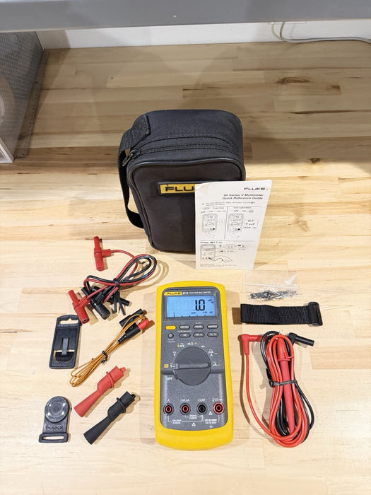 FLUKE 87V TRUE RMS MULTIMETER KIT W/ LEADS (TESTED) SHIPS FAST