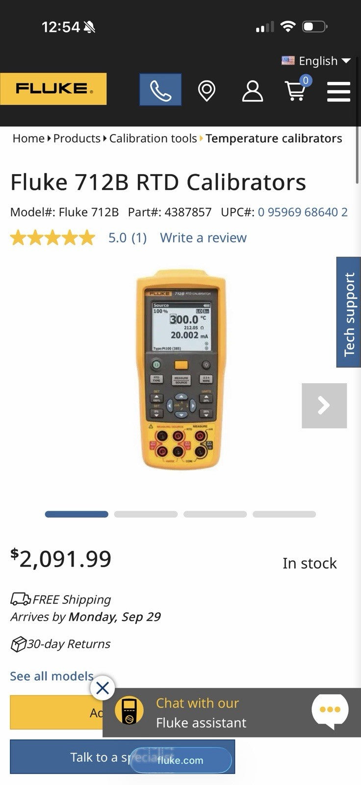 FLUKE 712B RTD CALIBRATOR MFD 2025 CALIBRATED 2025