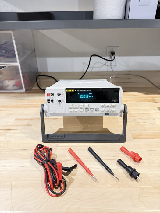 FLUKE 45 DUAL DISPLAY MULTIMETER WITH LEADS & CLIPS TESTED