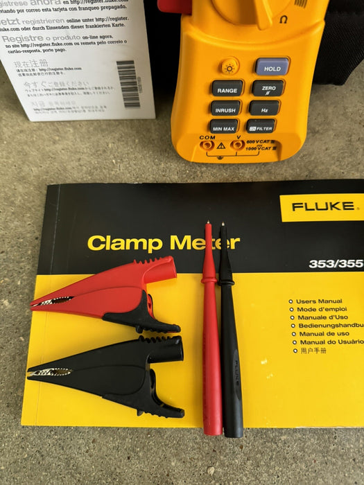 FLUKE 355 TRUE RMS 2000 A CLAMP METER AC DC 1400 TESTED