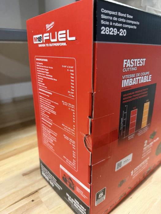 MILWAUKEE 2829-20 M18 FUEL 3-1/4" X 3-1/4" COMPACT VARIABLE SPEED BAND SAW BARE