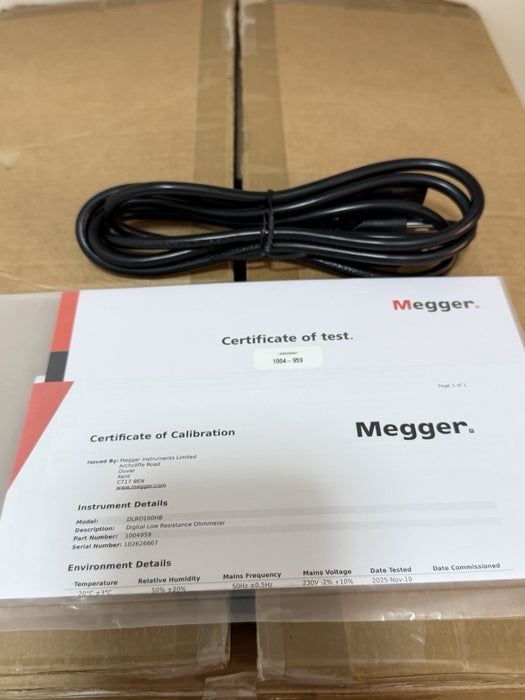 MEGGER DLRO100HB DIGITAL LOW RESISTANCE OHMMETER (NEW FACTORY SEALED) CAL 2025