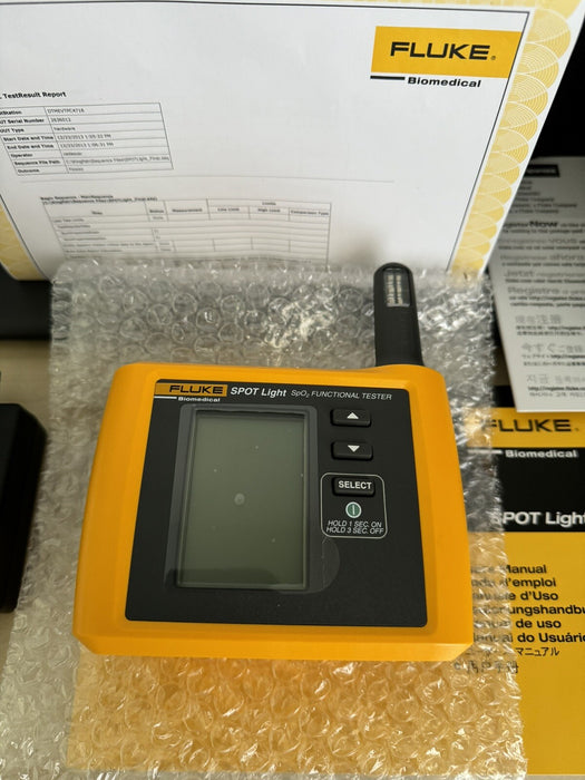 FLUKE BIOMEDICAL SPO2 SPOT LIGHT VITAL SIGB FUNCTIONAL TESTER SIMULATOR