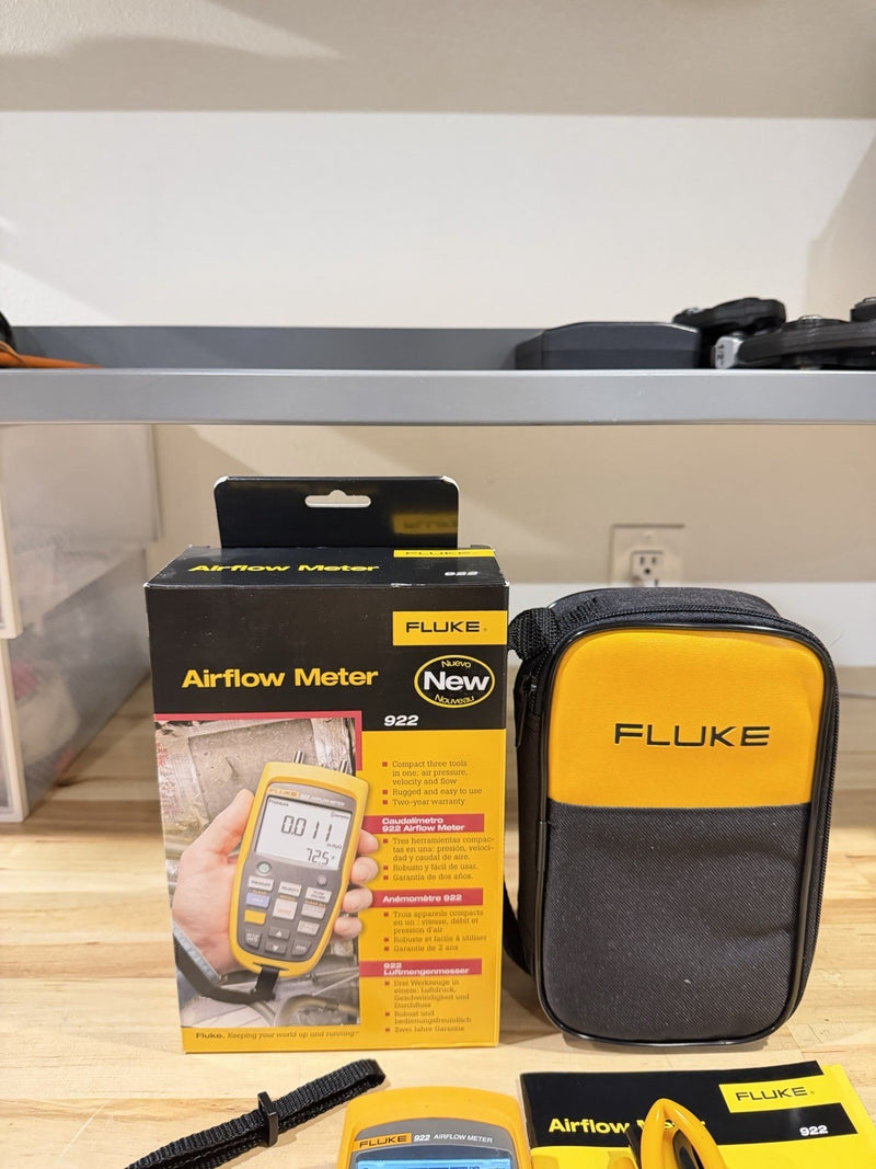 FLUKE 922 AIRFLOW METER KIT W / ACCESSORIES- SHIPS FAST (NEW SEALED)