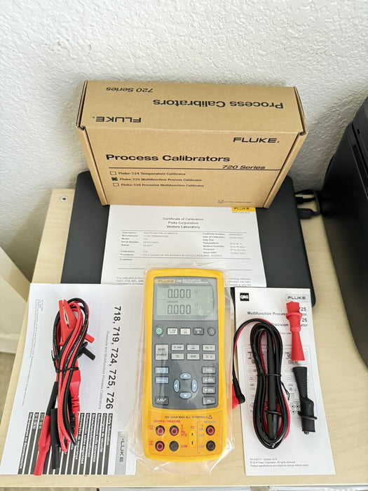 FLUKE 725 MULTIFUNCTION PROCESS CALIBRATOR W LEADS NEW FACTORY BOX CALIBRATED 2024