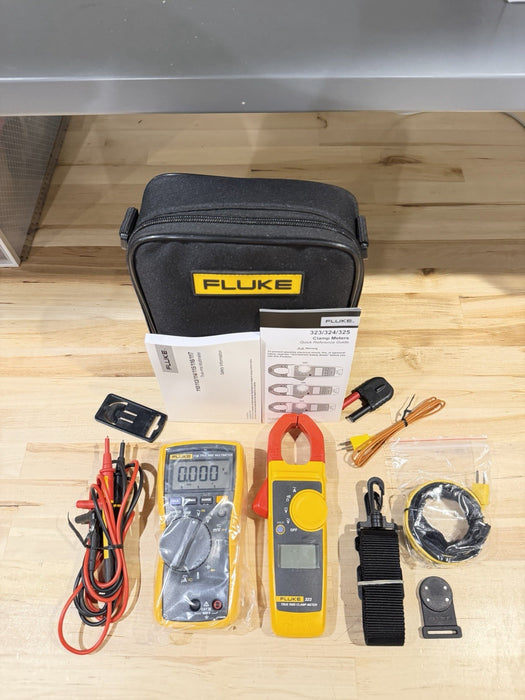 FLUKE 116/323 HVAC MULTIMETER COMBO KIT W/ ACCESSORIES (TESTED) SHIPS FAST NEW