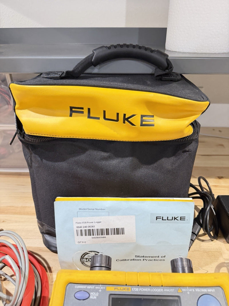 FLUKE 1735 THREE-PHASE POWER LOGGER WITH PROBES & CHARGER TESTED