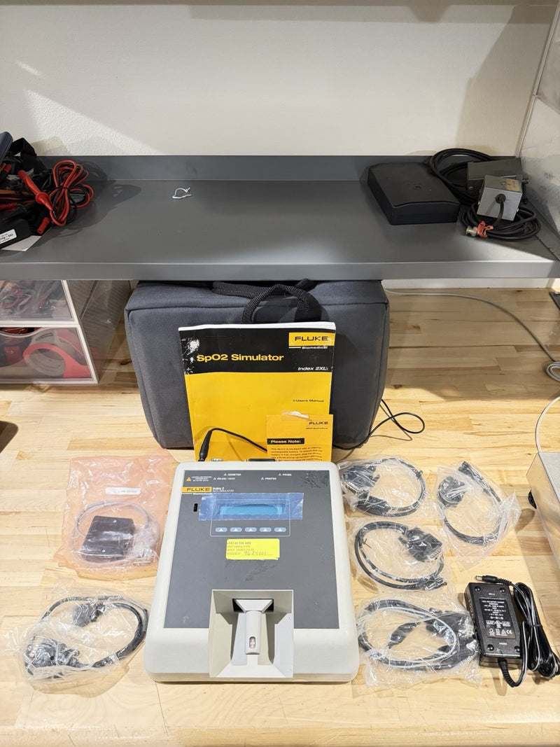 FLUKE INDEX 2 SPO2 SIMULATOR W/ ACCESSORIES (TESTED) SHIPS FREE