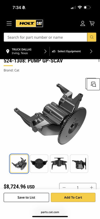 CAT 524-1308 PUMP GP SCAV (NEW FACTORY SEALED) - GENUINE OEM / SHIPS FREE