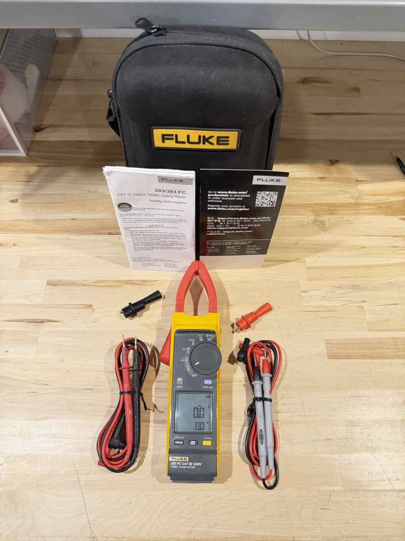 FLUKE 393 FC CAT III 1500V TRMS CLAMP METER W/LEADS TESTED