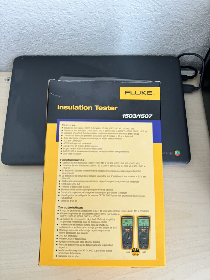 FLUKE 1507 DIGITAL MEGOHMMETER INSULATION RESISTANCE TESTER