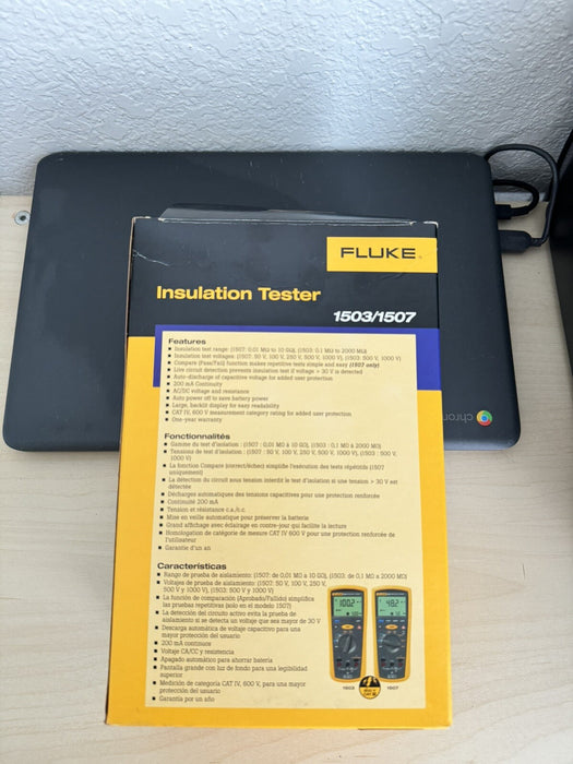 FLUKE 1507 DIGITAL MEGOHMMETER INSULATION RESISTANCE TESTER