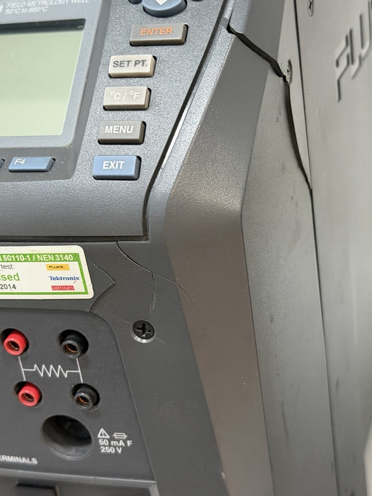 FLUKE 9144 FIELD METROLOGY WELL 50°C TO 660°C TEMPERATURE CALIBRATOR & LEADS