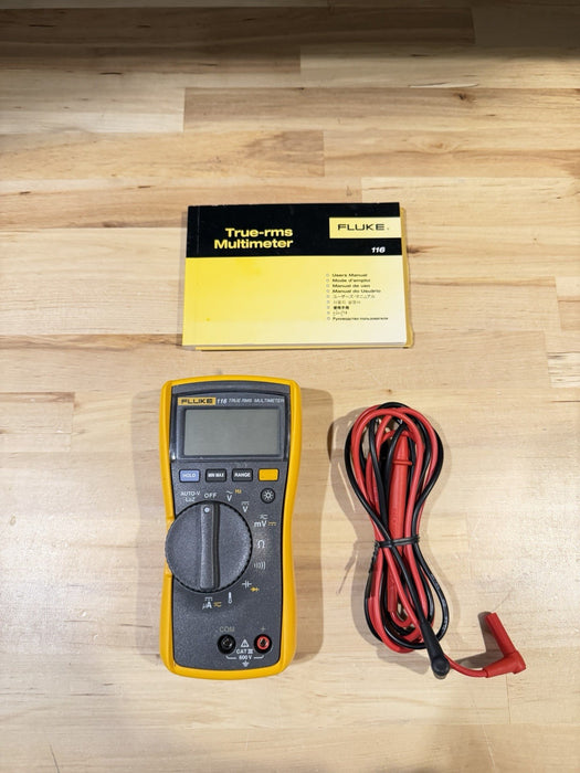 FLUKE 116 TRUS-RMS MULTIMETER / LEADS - SHIPS FAST (TESTED)