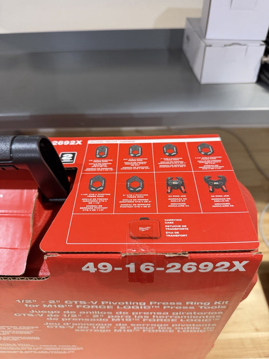 MILWAUKEE 49-16-2692X 1/2"-2" CTS-V PIVOTING PRESS RING KIT FOR FORCE LOGIC NEW