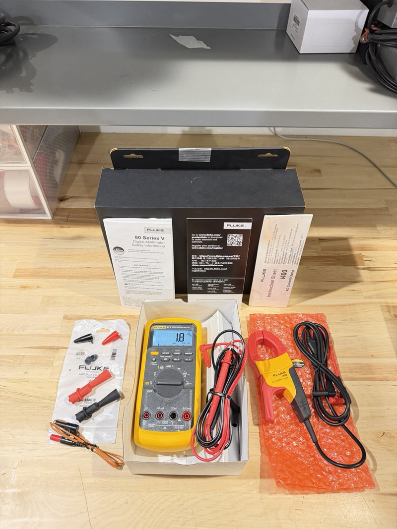 FLUKE 87V/IMSK INDUSTRIAL MULTIMETER SERVICE KIT WITH I400 AC CURRENT CLAMP