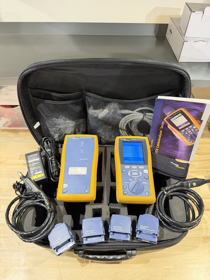 FLUKE NETWORKS DTX-1800 DTX CABLE ANALYZER KIT & PLA001 TESTED