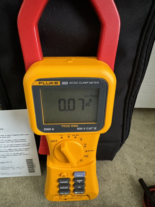 FLUKE 355 TRUE RMS 2000 A CLAMP METER AC DC 1400 TESTED