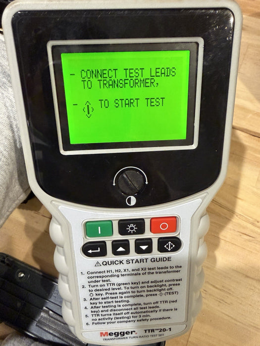 MEGGER TTR20-1 TRANSFORMER TURN-RATIO TEST SET WITH LEADS & BAG