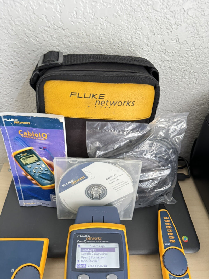 FLUKE NETWORKS CABLE IQ QUALIFICATION TESTER KIT INTELLITONE PROBE 200 & TONER