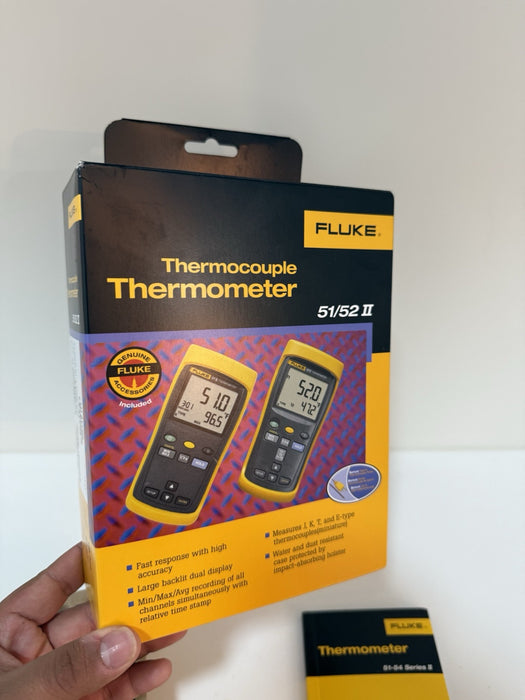 FLUKE 51 II THERMOCOUPLE THERMOMETER WITH PROBE NEW