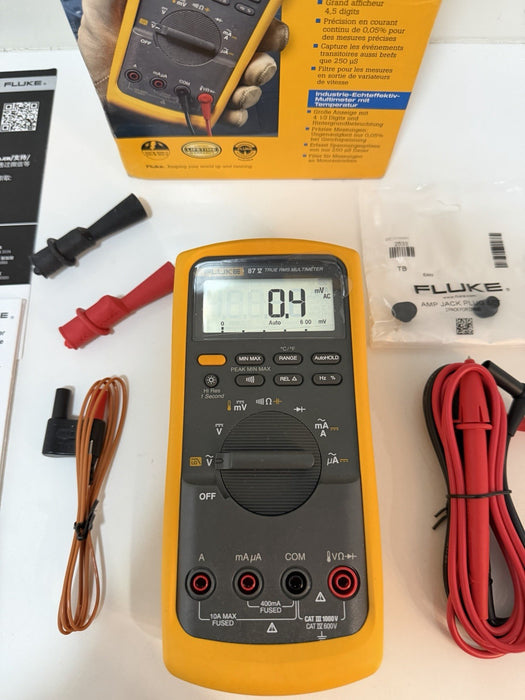 FLUKE 87V INDUSTRIAL TRUE RMS MULTIMETER WITH TEMPERATURE (NEW FACTORY SEALED)