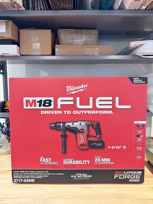 MILWAUKEE 2717-22HD M18 FUEL 1‑9/16 SDS‑MAX ROTARY HAMMER KIT NEW FACTORY SEALED