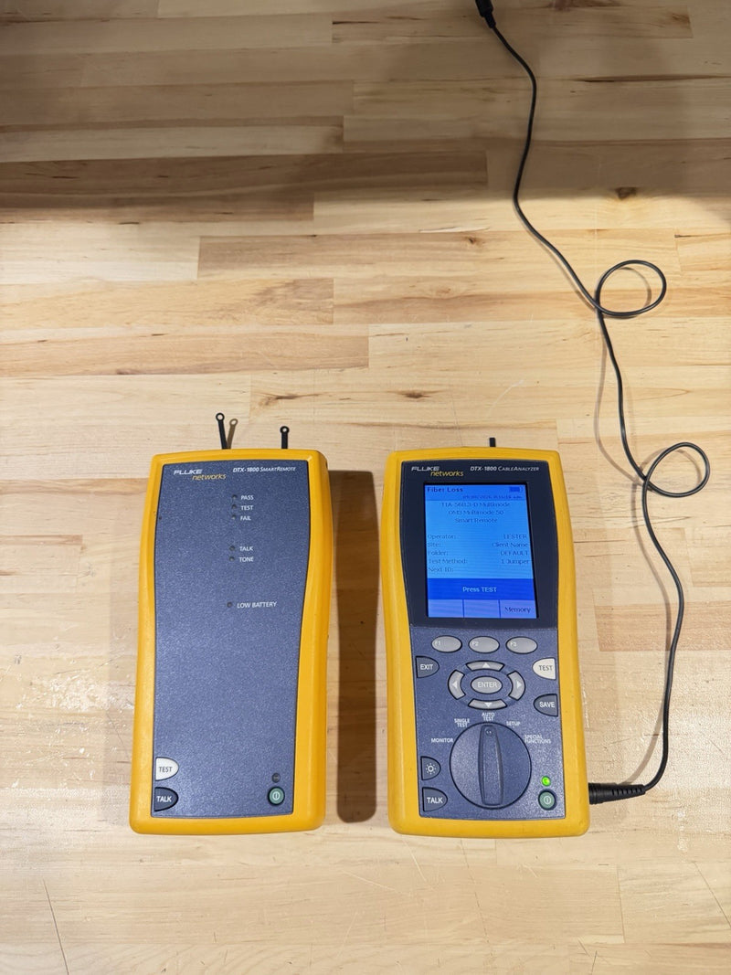 FLUKE NETWORKS DTX-1800 DTX CABLE ANALYZER & DTX-REMOTE (TESTED) - FREE SHIPPING