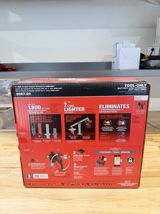 MILWAUKEE 2867-20 M18 FUEL 1" HIGH TORQUE IMPACT WRENCH W/ONE-KEY (NEW SEALED)