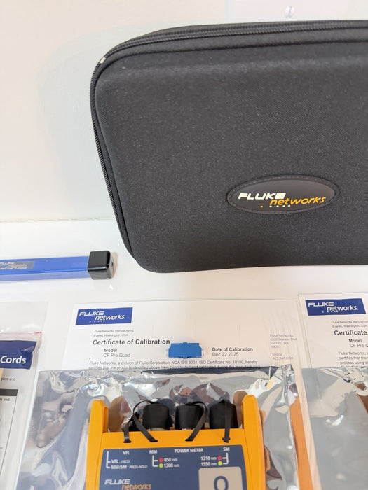 FLUKE NETWORKS CFP-QUAD CERTIFIBER PRO KIT (NEW FACTORY SEALED) CALIBRATED 2026