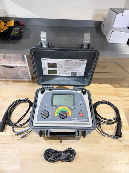 MEGGER DLRO10HD DIGITAL LOW RESISTANCE OHMETER W/ PROBES & CHARGER (TESTED)