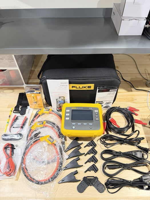 FLUKE 1738 POWER LOGGER KIT 3 PHASE W/ACCESSORIES (TESTED) FREE SHIPPING