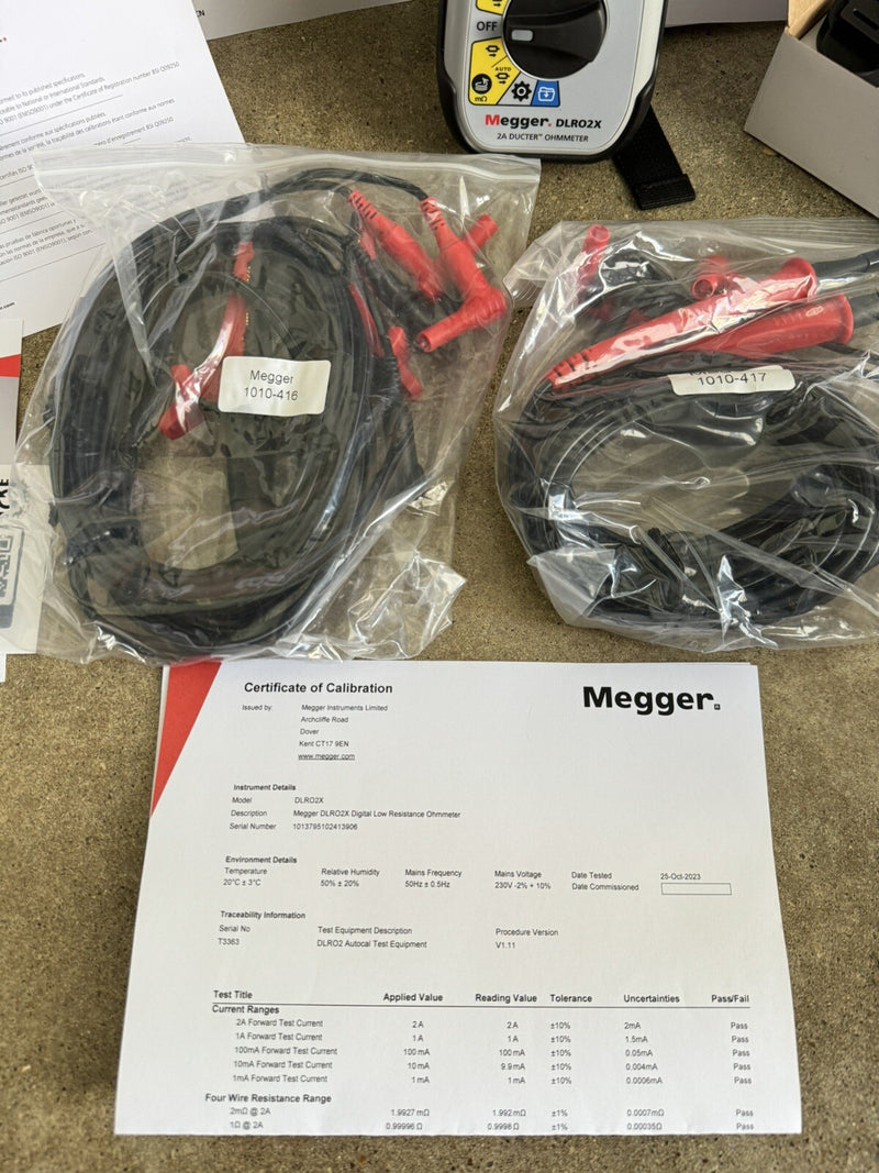 MEGGER DLRO2X DUCTER LOW RESISTANCE OHMMETER & DATA STORAGE