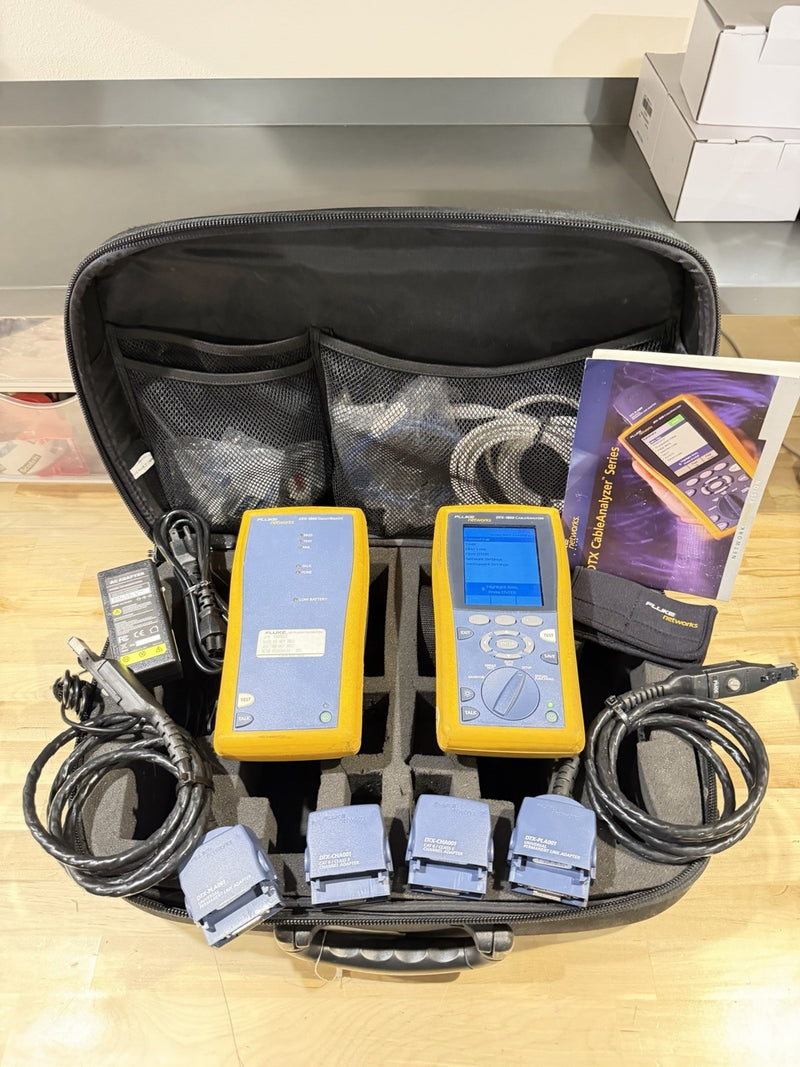 FLUKE NETWORKS DTX-1800 DTX CABLE ANALYZER KIT & PLA001 TESTED