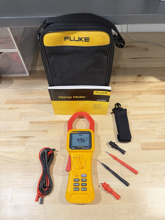 FLUKE 353 AC/DC CLAMP METER W/ LEADS & BAG (TESTED) SHIPS FAST
