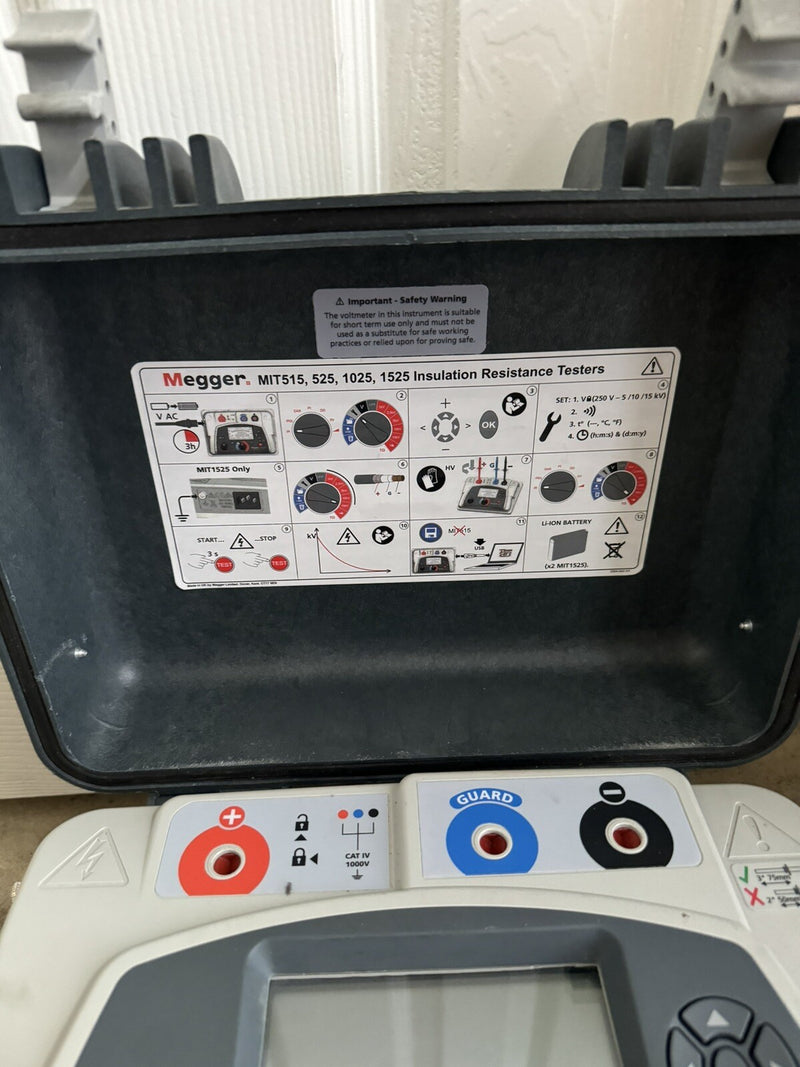 MEGGER MIT1525 15 KV HIGH VOLTAGE INSULATION RESISTANCE TESTERCALIBRATED 2024