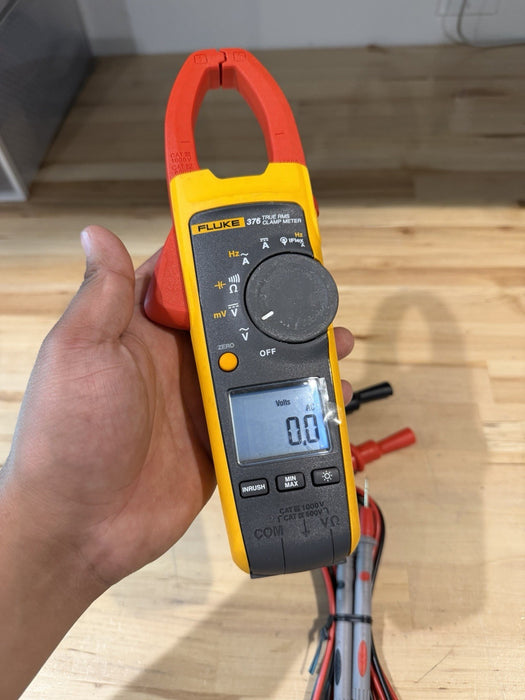 FLUKE 376 WIRELESS TRUE RMS AC/DC CLAMP METER W/LEADS - SHIPS FAST