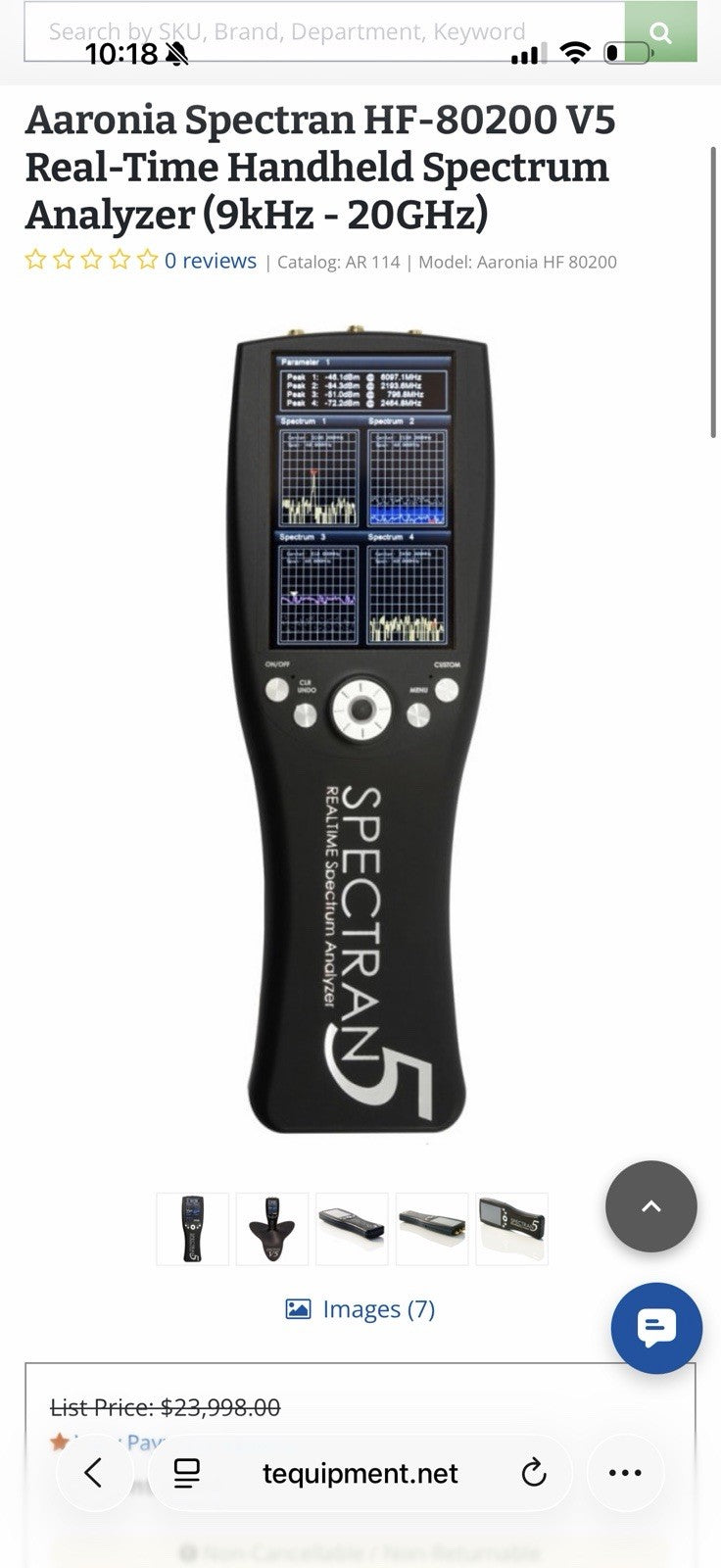 AARONIA SPECTRAN HF-80200 V5 REAL-TIME SPECTRUM ANALYZER (9KHZ-20GHZ)