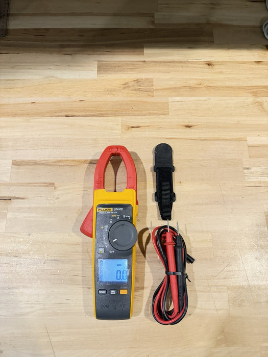 FLUKE 374 FC TRMS CLAMP METER W/ LEADS & CLIPS (TESTED) SHIPS FAST