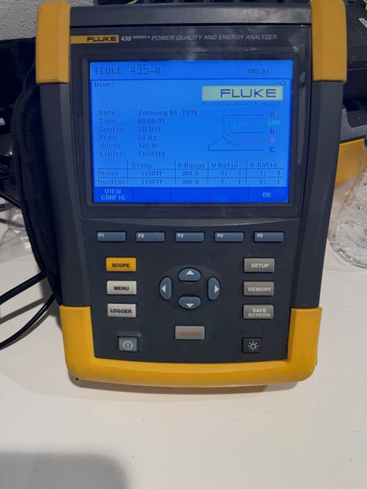 FLUKE 435 II POWER QUALITY & ENERGY ANALYZER W/ CHARGER- CALIBRATED 2026