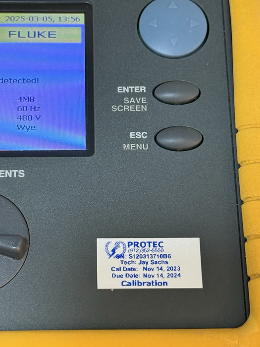 FLUKE 1735 THREE-PHASE POWER LOGGER W/PROBES CASE CHARGER (CALIBRATED 2024)