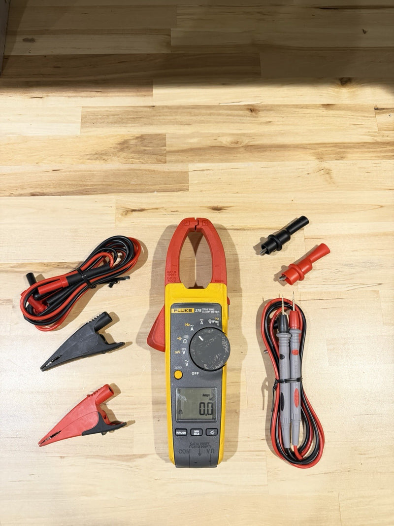 FLUKE 376 AC/DC TRUE RMS WIRELESS CLAMP METER WITH LEADS & CLIPS