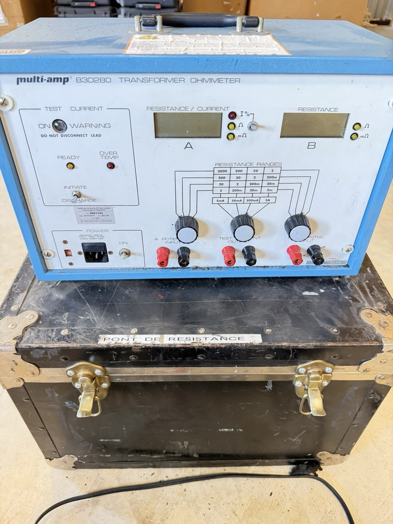 MULTI-AMP 830280 MEGGER TRANSFORMER OHMM 5A WINDING RESISTANCE TESTER